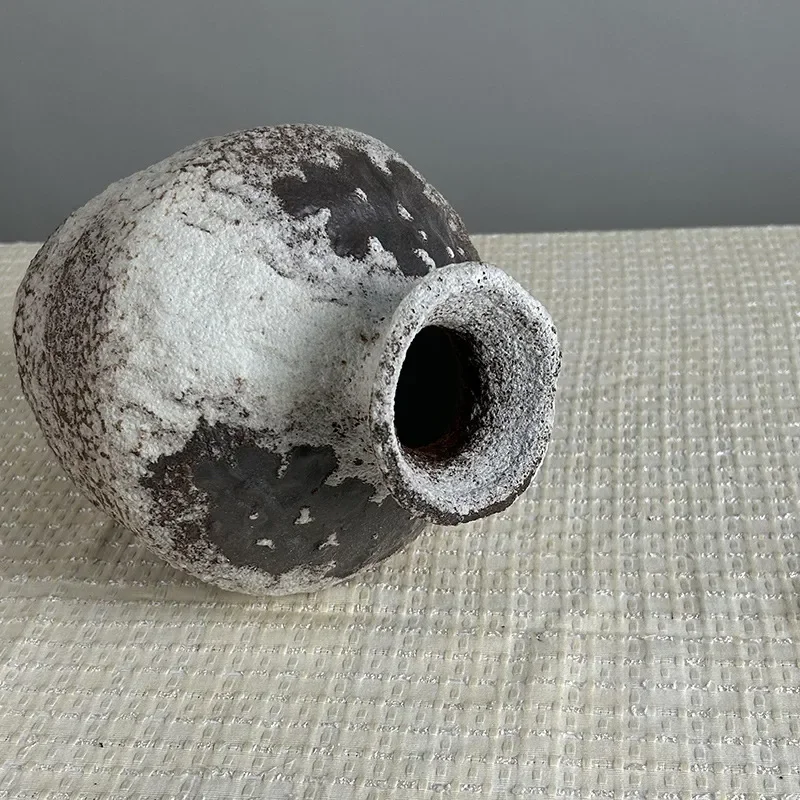 for B & B Wabi Sabi Style Retro Coarse Pottery Vase Zen Home Living Room Decoration Flower Arrangement Ceramic Flower Ware
