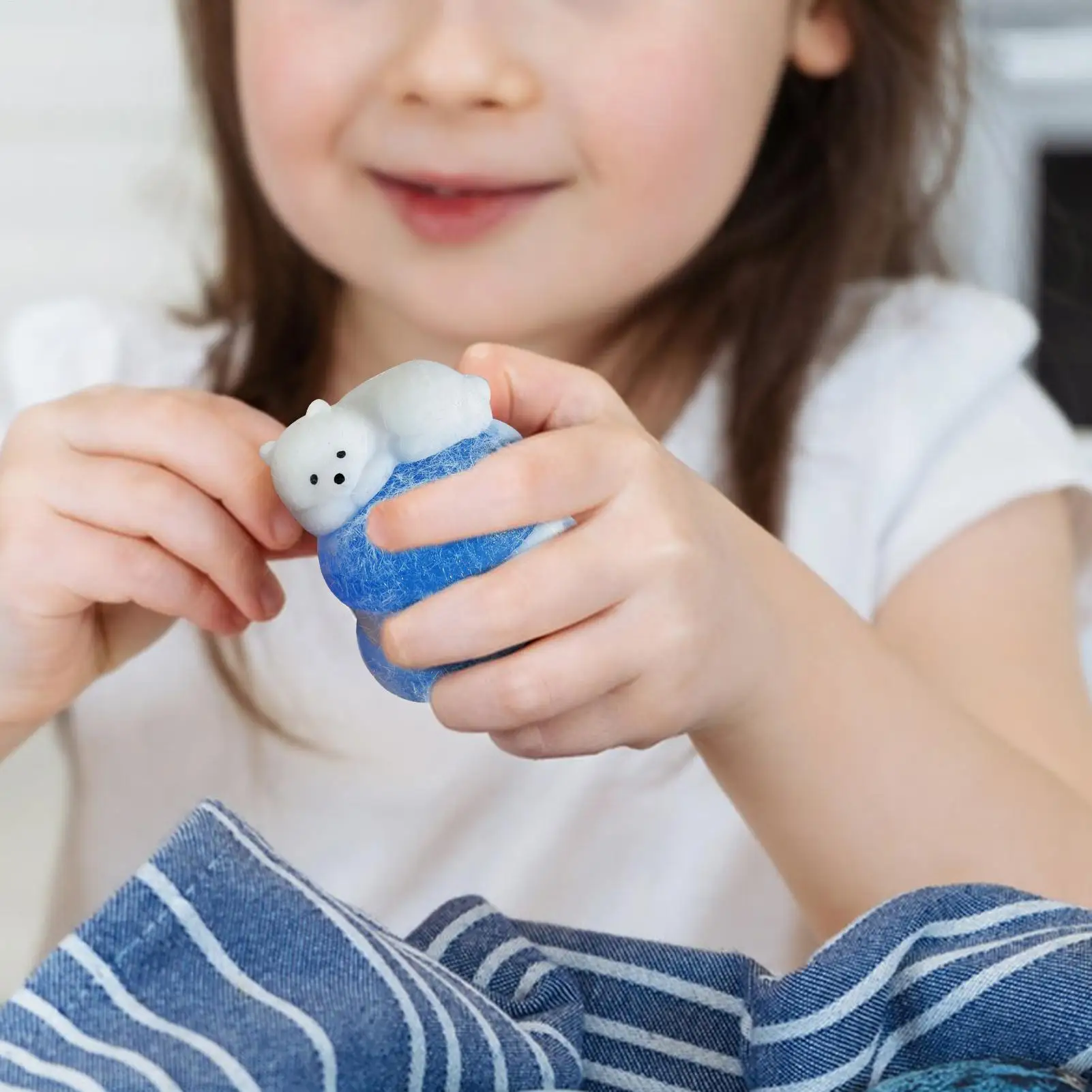 Jouet sensoriel à presser, ours polaire, Gadgets apaisants couchés sur Hamburger, jouet sensoriel pour adultes, employé d'enseignement, garçons et filles