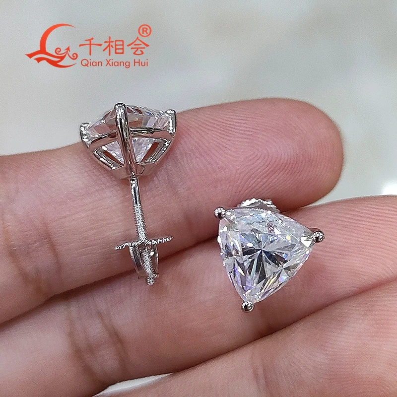 Imagem -02 - Vvs Moissanite Brinco de Pedra para Mulheres S925 Prata Cor Branca 3ct Brinco para Casamento Jóias Presente Presente para Casamento S925 Prata d