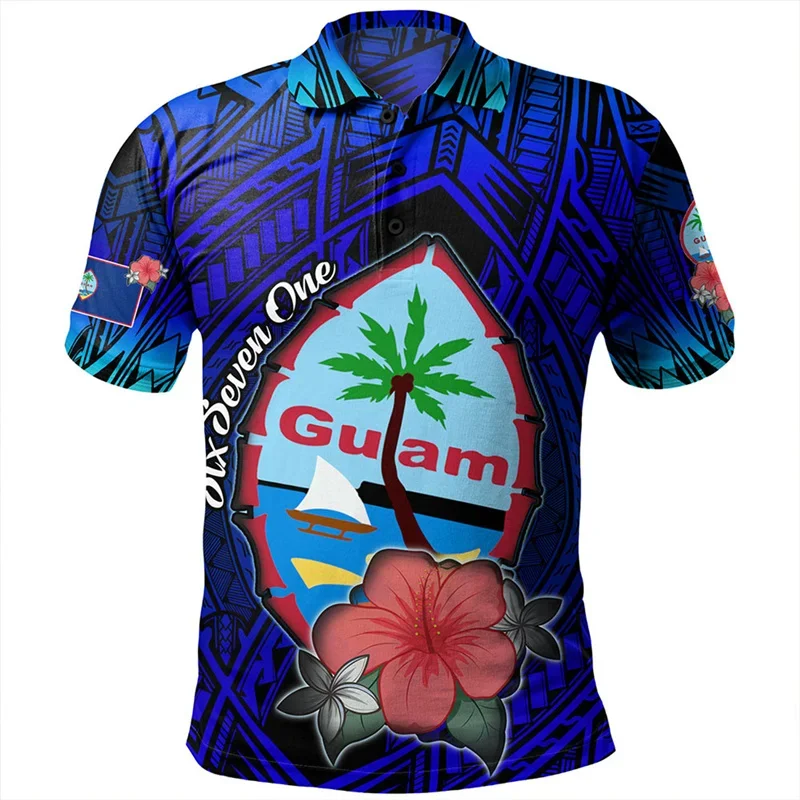 New Hawaiian Graphic Polo Shirt Men 3d Print Hibiscus Flowers Short Sleeves Button Tees Casual Street Lapel T-Shirt Tops Summer