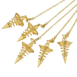 Copper Metal Pendulum Pendulos Radiestesia Healing Pendant for Dowsing Divination Spiral Cone Reiki Divinatory Jewelry