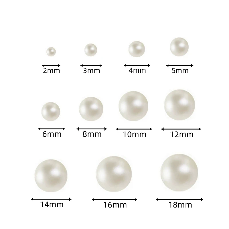 2-18mm Polished ABS Imitation Pearl Beads No Hole Undrilled Faux Pearls for Vase Fillers Home Decor Jewelry Making DIY Accesso