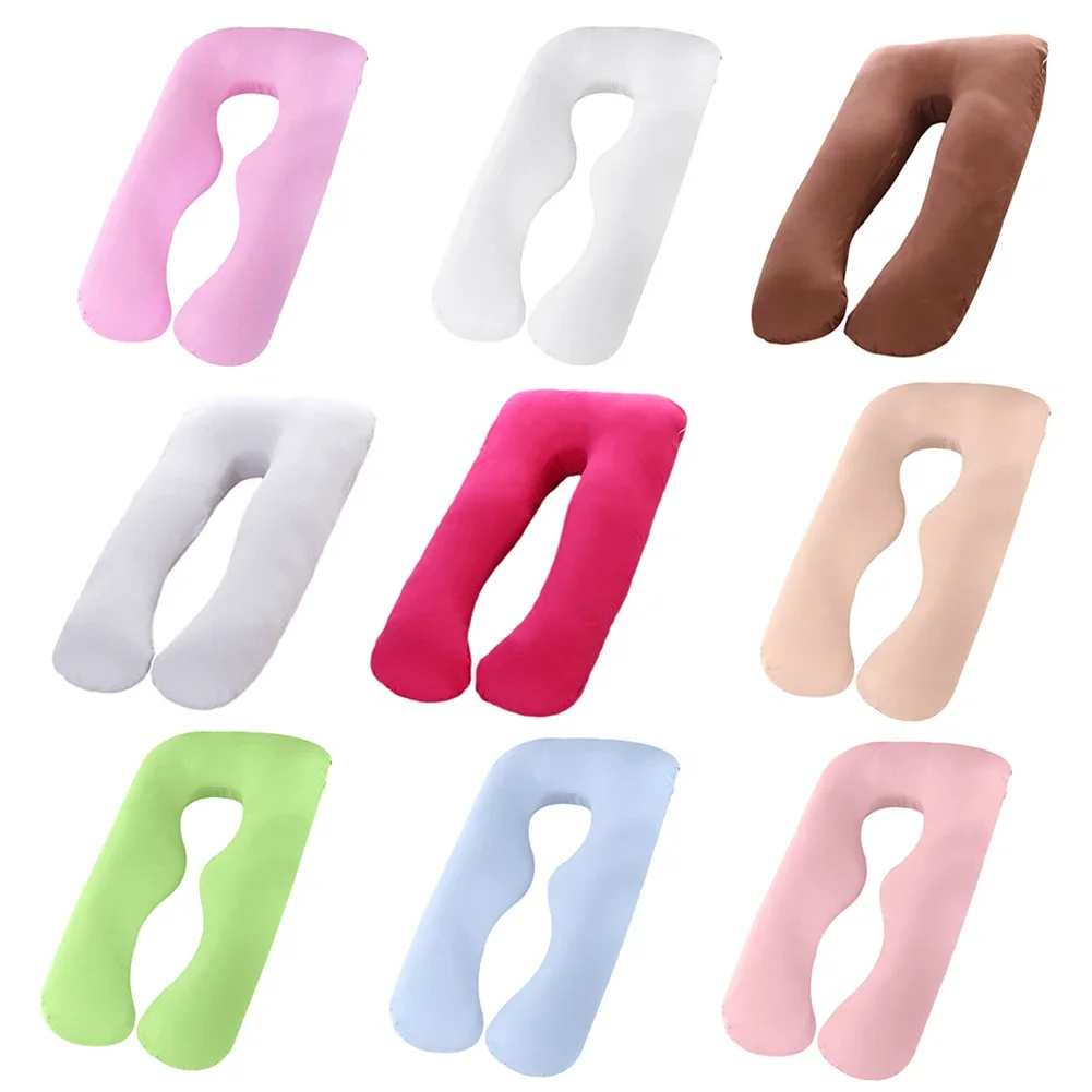 70x130cm Big Size Pure Cotton Fabric Multifunction Pregnant Pillow Case Cotton Comfort Cover U-Type (Pillow Core Not Included)