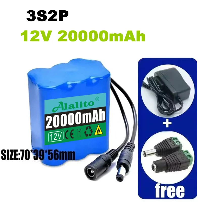 Durable high capacity 3S2P-3S5P 12V 50Ah 18650 lithium-ion rechargeable battery with Bms lithium battery pack protection board