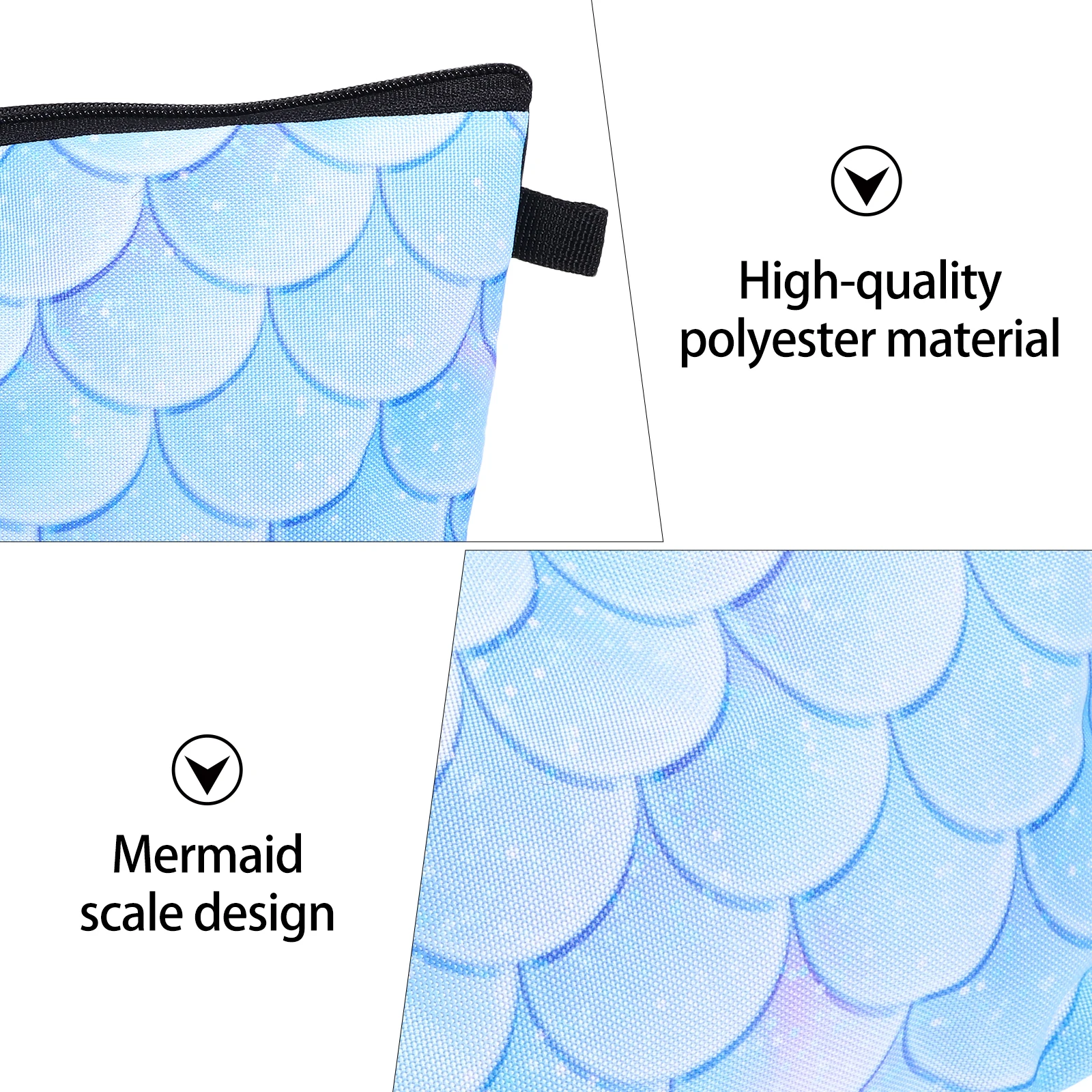 

Mermaid Scale Makeup Bag Polyester Travel Bags Large Capacity Durable Lightweight Women Outdoor Parties Storage