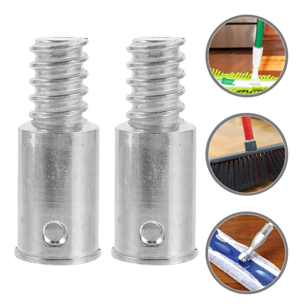 Imagem -03 - Handle Tips For Poles Adapter Mop Heads Push Broom Telescópico Extensão Final Roscada Pala Pcs Aço Inoxidável