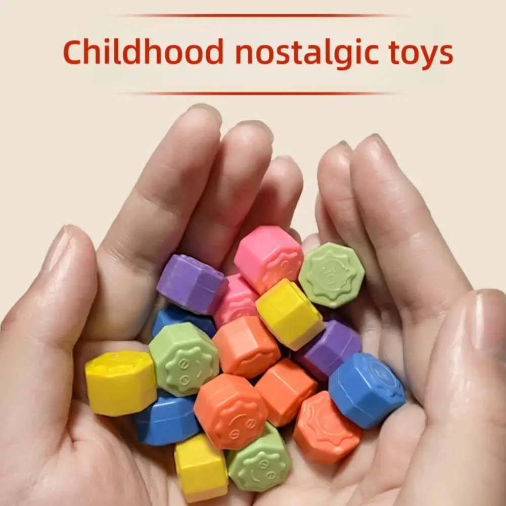 2025 New Colorful Childhood Nostalgia Stone Grabbing Toy Handcrafted Stones Portable Classic Family Game Multifunctional Stones