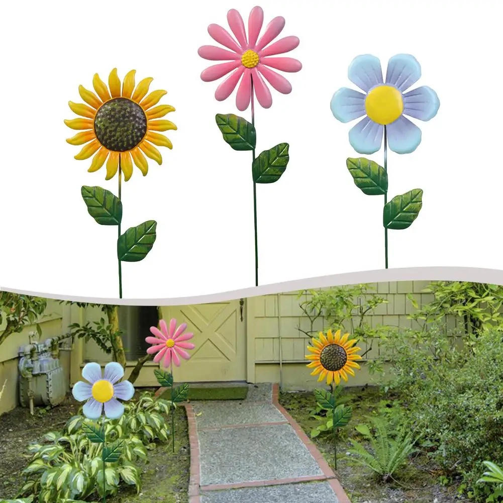 Intricate Design Home Garden Outdoor Garden Large Metal Flower Ornament Flower Garden Sculpture Brighten Up Your Garden