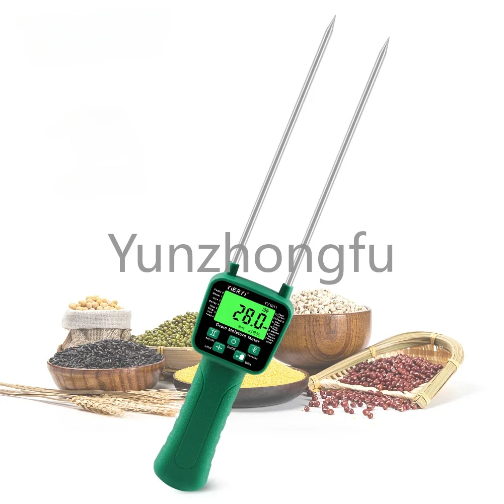 

Backlight Digital 14 Kinds Grain Moisture Meter Can Set Alarm with Voice Announcemet for Paddy Wheat Grain Moisture Tester