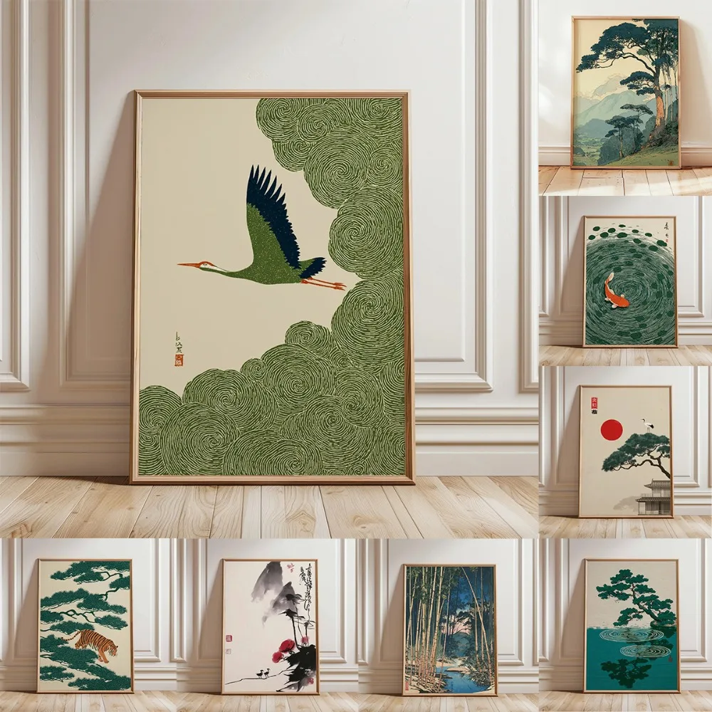 1 Piece Frameless,Japanese Tree Art Printing, Japanese Home Decoration,Digital Download,Living Room Bedroom Wall Art Decoration