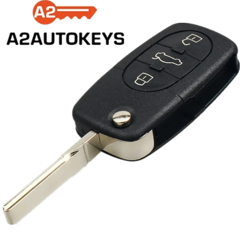 A2AUTOKEYS 4D0837231A 4D0837231K 4D0837231N 433Mhz 3 Button ID48 Chip Car Remote Key For Audi A3 A4 A6 A8 TT RS4 Quattro