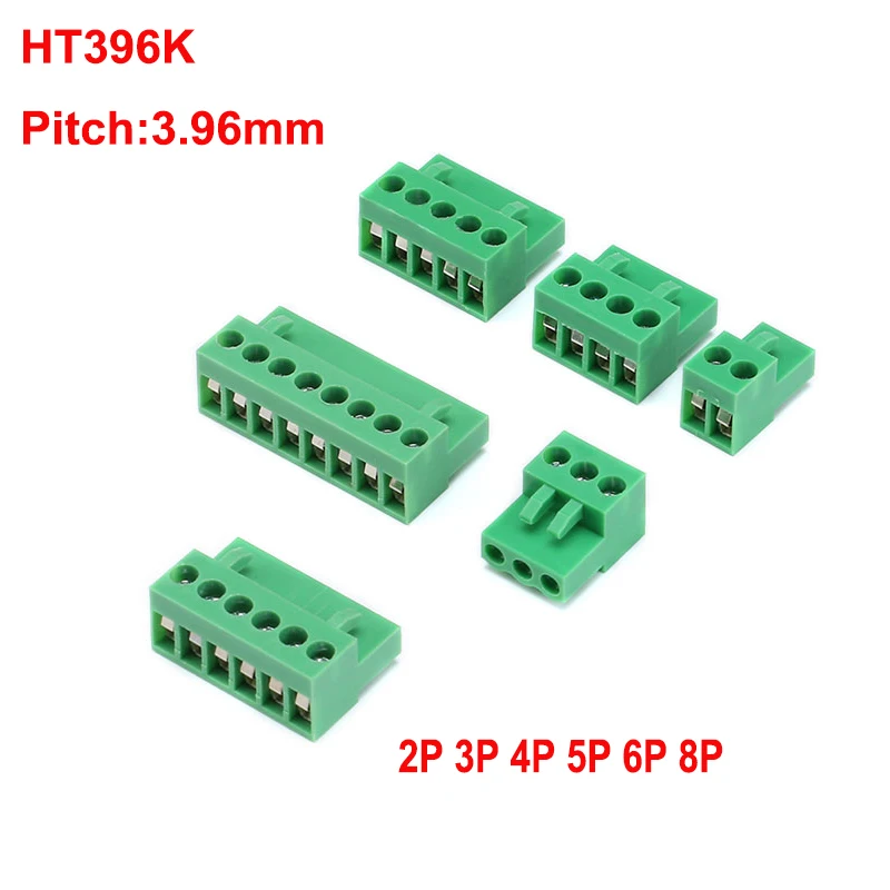 10PCS HT396K 3.96mm Pitch 2P 3P 4P 5P 6P 8P Pluggable Connector Terminal Block HT396 3.96 Plug Connector