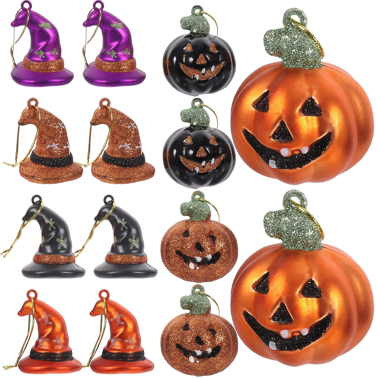 

27pcs Witch Hat Pendant Halloween Tree naments Decoration Set Plastic Pumpkin Indoors Outdoors Fall Accessories Home