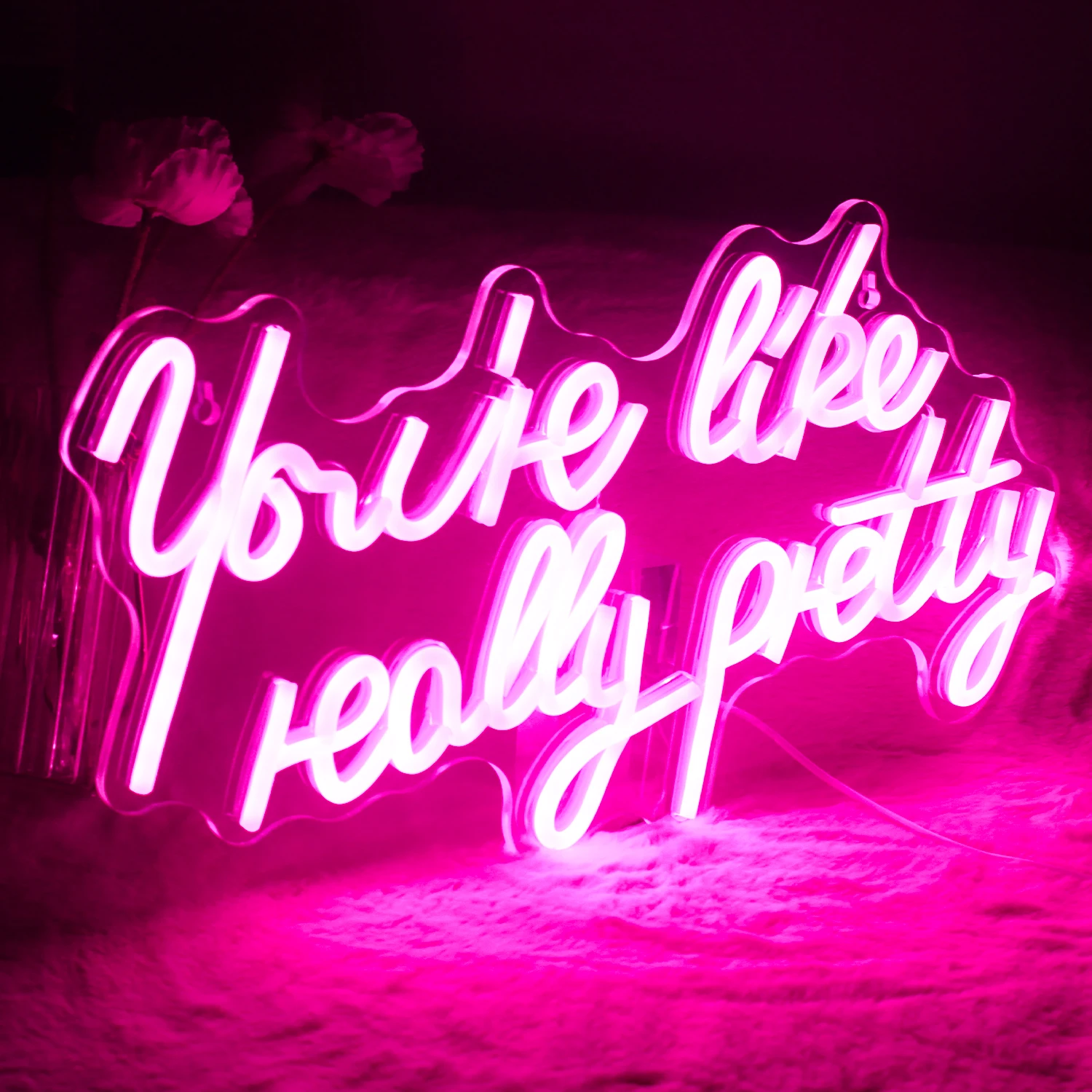 You\'re Like Really Pretty Neon Signs Pink Led Neon Light for Wall Decor Wedding USB Led Neon Sign for Bedroom Home Party Light