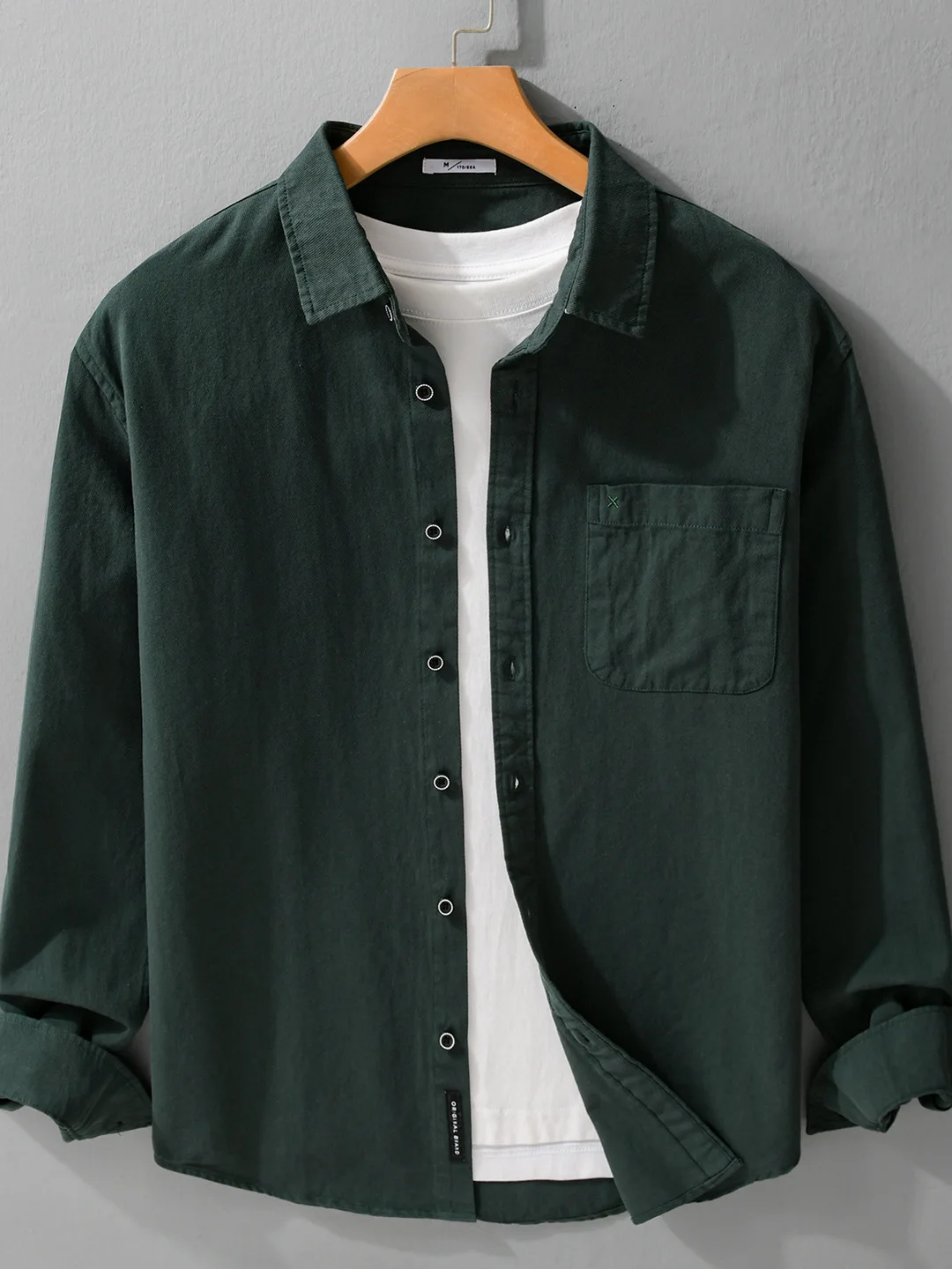 

Retro Japanese Sle Pure Color Long Sve Cotton irt Men's Spring New Casual Collar Coat Breathable Loose Fit Printed