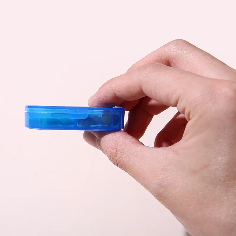 منظم حبوب السفر الصغير المحمول الشفاف المزدوج المقصورة صندوق دواء الصباح والليل حامل كبسولة تخزين المخدرات