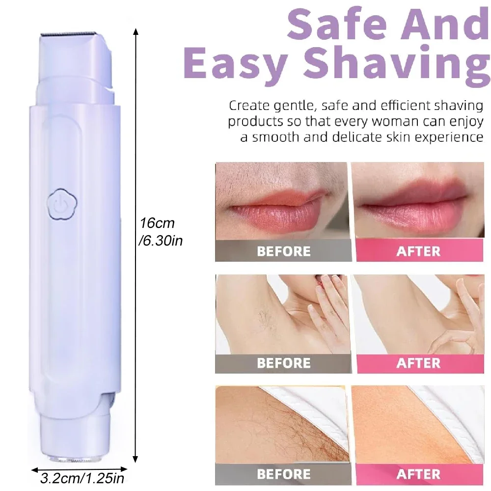 Electric Shaver for Woman Double Head Dual Purpose Female Razor Body Epilator Leg Underarm Bikini Electric Hair Remover Trimmer