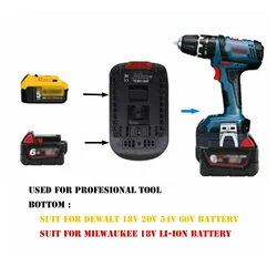 for bosch 18V professional tool  adaptor work for Dewalt and Milwaukee 18/20V battery