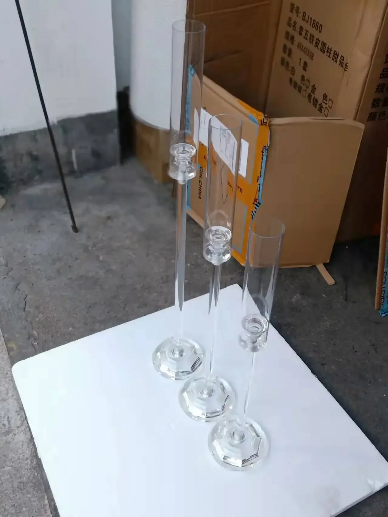 30-teiliges Set Transparente Acryl-Kerzenständer Hohe Kerzenhalter mit Hurrikan-Röhre Hochzeits-Tischdekoration Esstisch Heim-Deko Party – Detail 5