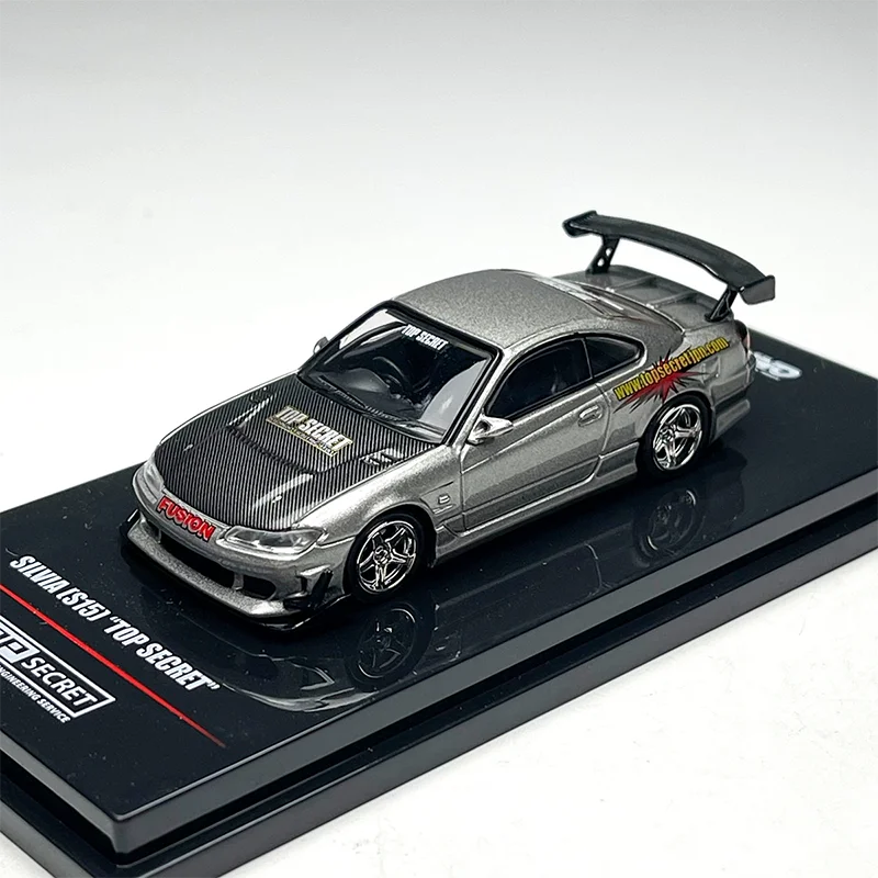 

INNO 1:64 TOP SECRET SILVA S15 Silver Gray Alloy Car model Static Collection Decorated Holiday Gifts Toys