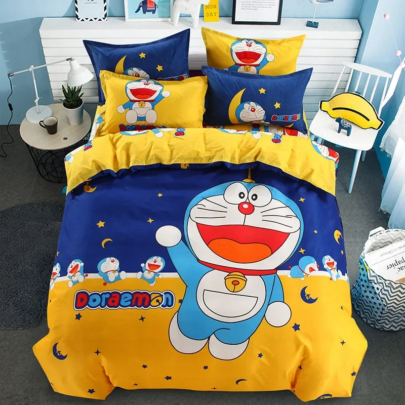 Doraemon children bedding set cartoon sheet duvet cover pillowcase Dingdang Cat princess boy girl quilt cover counterpane