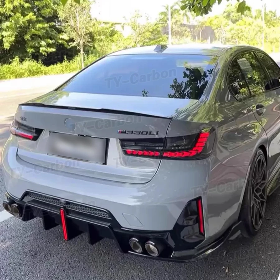Bright Black VTEN Style Car Rear Diffuser Bumper Spoiler Side Splitter Canards for BMW 3 Serise G20 G28 LCI 2023-2025 Bodykits