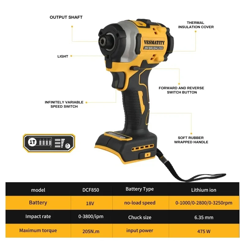 DCF850 Lightweight Electric Brushless Spray Gun Paint Sprayer Uniform Spray for Home DIY Project Compatible Battery Pro