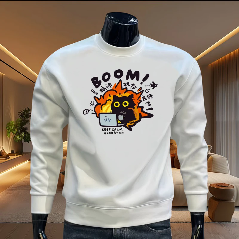 

Новые осенние мужские толстовки с рисунком, футболка с длинным рукавом и капюшоном в японском стиле, большие футболки в стиле хип-хоп, спортивный топ, мужская одежда