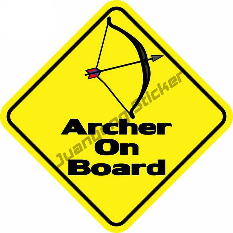 

Funny ARCHER ON BOARD Warning Mark Car Sticker for Bumper Camper Windshield Decal Cover Scratches Waterproof Accessories KK13cm