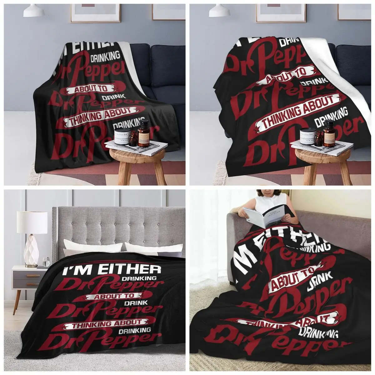 I'm Either Drinking Dr. Pepper About To Drink Dr. Blankets Soft Warm Flannel Throw Blanket Bedding for Bed Travel Home Sofa