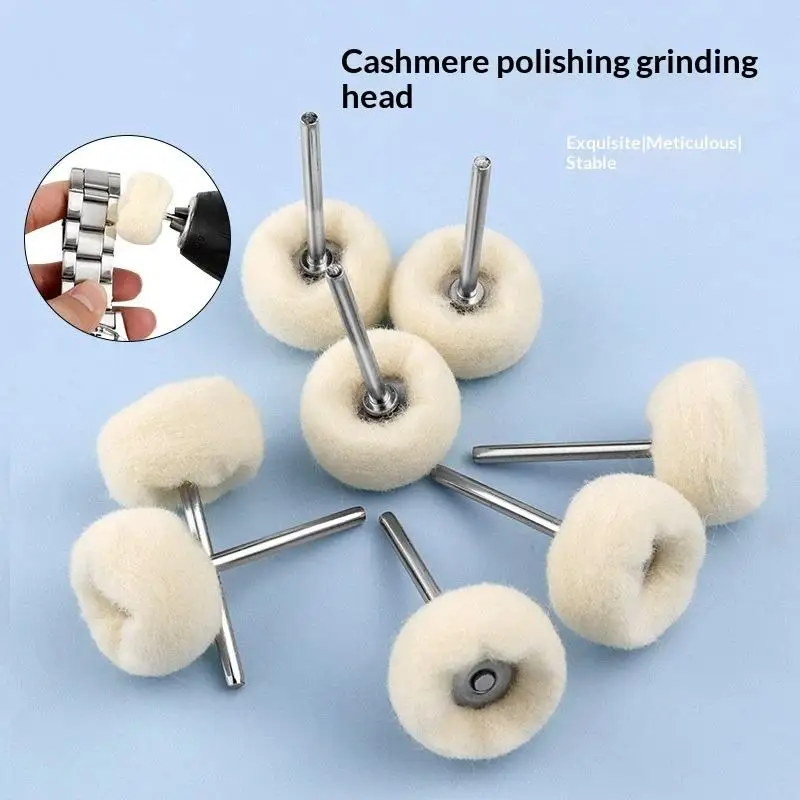 10Pcs Mini Grinding Sanding Head Abrasive Disc Felt 3mm Shank Buffing Wheels Metal Polish Brush Drill Rotary Tool Accessories
