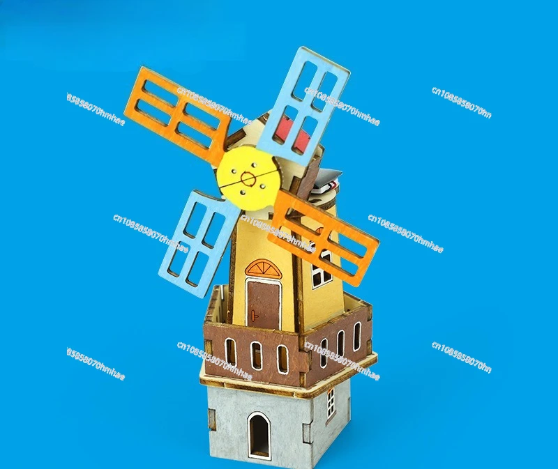 

DIY Solar Windmill Science Experiment Kit for Primary School Students - Hand-Assembled Energy Conversion Educational Toy