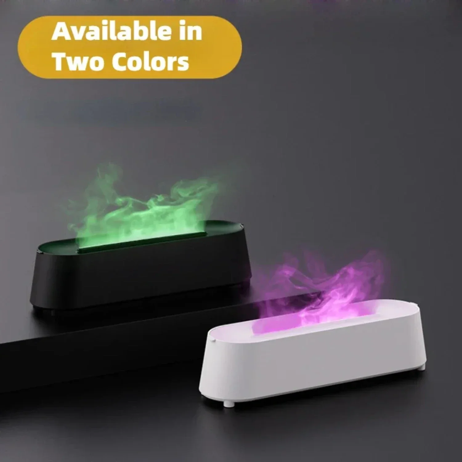 Adjustable Flame Diffuser: Whisper-Quiet Ultrasonic Mist Maker with 7 Color LED Light, Essential Oil Diffuser for Household Air