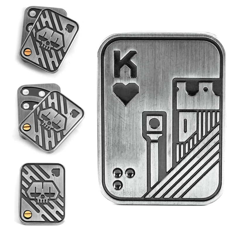 Fidget Toys Adults EDC Metal Haptic Slider Magnetic Poker Push Card Relieve Stress ADHD Anxiety Cool Gadget Gift Ideas