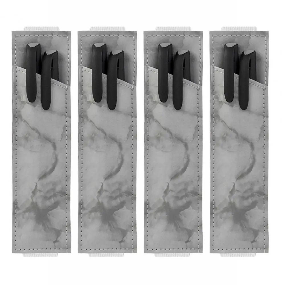 Notebook Pen Holder Pen Sleeve, elástico ajustável, bolsa de lápis de couro falso, capas de folhas soltas, clipes