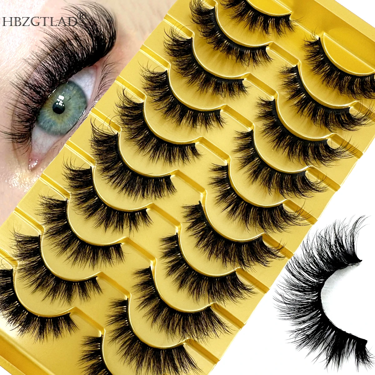 Pestañas Manga, 10 pares, pestañas 3D de imitación de visón, ojo de gato y ojo de zorro, pestañas postizas esponjosas, extensiones de aspecto Natural para maquillaje y uso diario