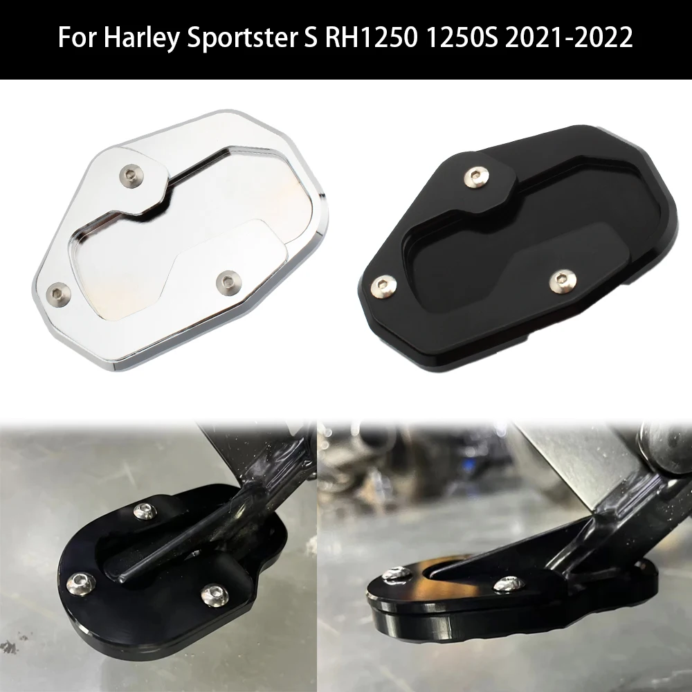 

For Harley Sportster S RH1250 1250S 2021-2022 Motorcycle Accessories Foot Side Stand Enlarger Plate Kickstand Enlarge Extension