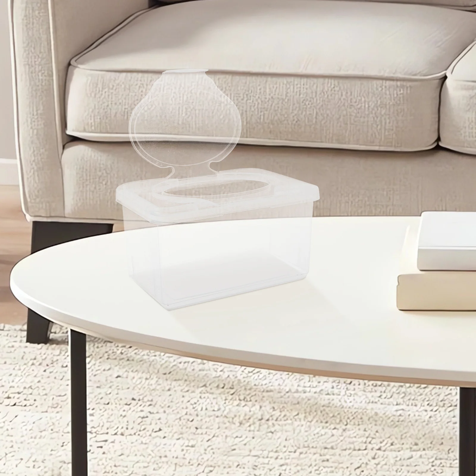 

2pcs Wet Wipes Storage Box 1100Ml 1850Ml Clear Flip Top Organizer Portable Dispenser For Home Bathroom Car Travel Tissue Holder