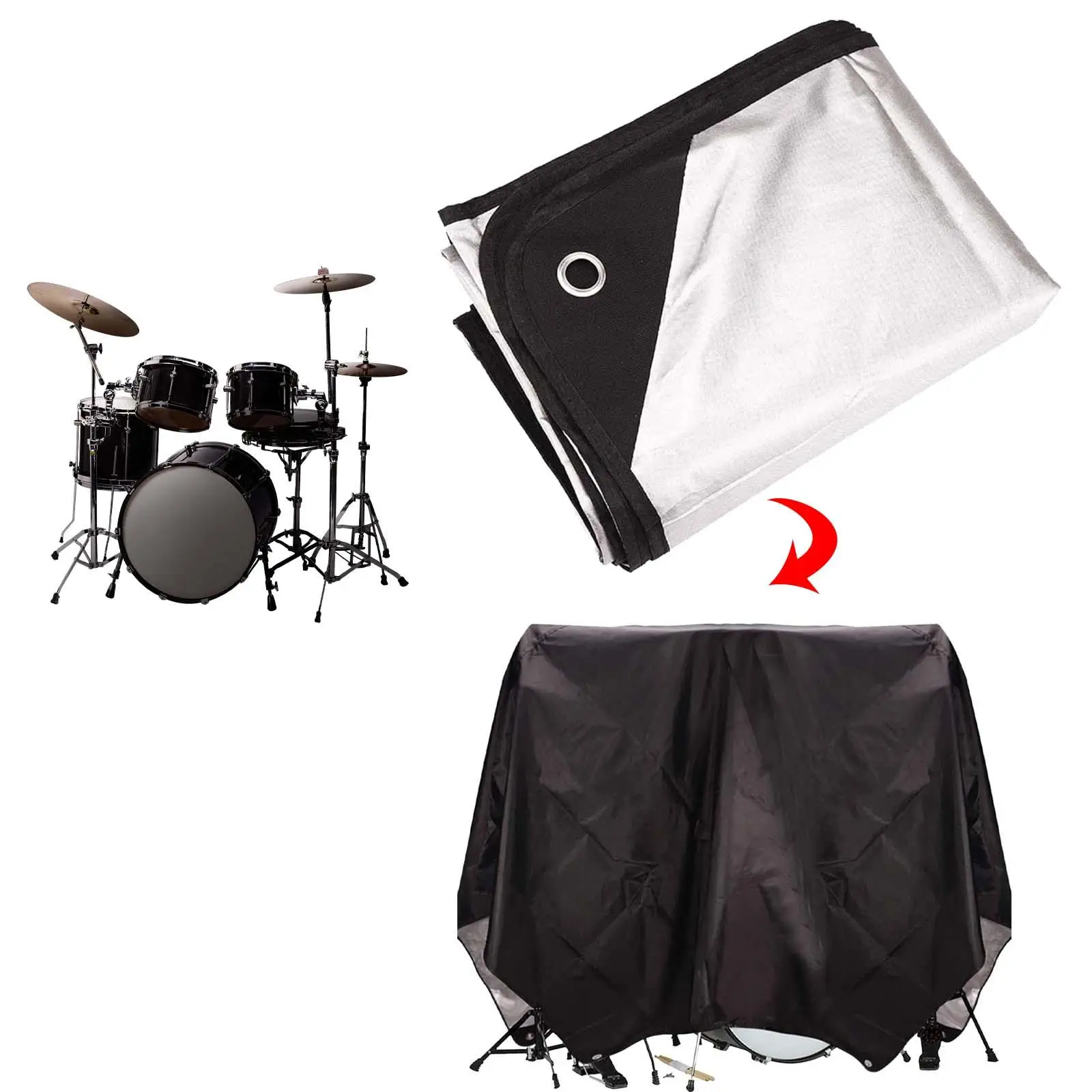 Waterproof Drum Kits Cover Oxford Cloth Dust Protection Drum Accessory for Practice Stand Electronic Drum Set