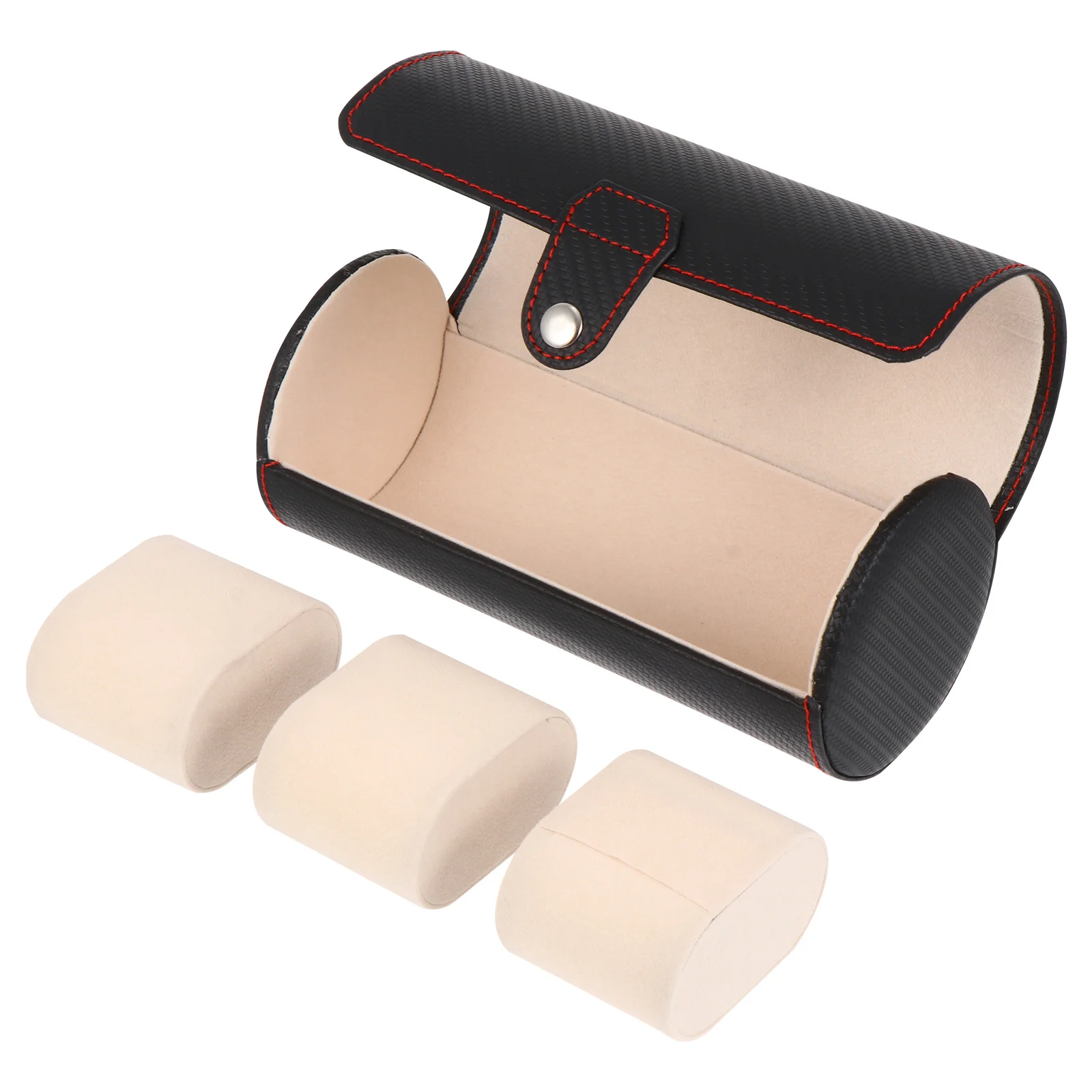 

3 Slots Vintage PU Watch Roll Portable Travel Organizer Watch Storage Box Jewelry Packaging Box Scratch Resistant