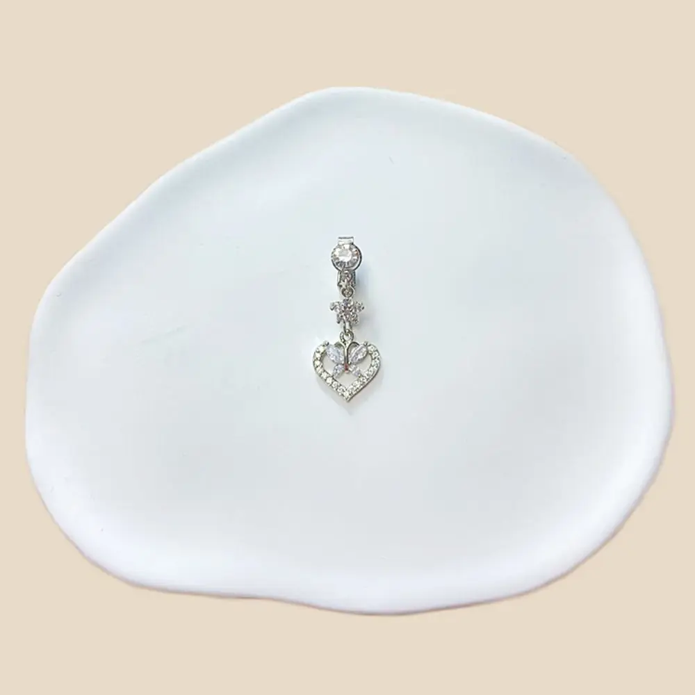 Cincin Pusar Zirkon Silang Berlian Imitasi Antik Perhiasan Tubuh Tembaga Kristal Hadiah Perhiasan Tindik Perut Punk