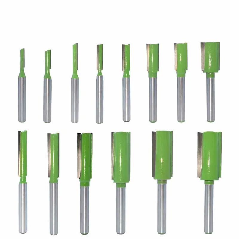1PC 6MM Shank Milling Cutter Wood Carving Straight Bit  Carbide Single Double Flute Router Bit Wood Cutter Woodworking
