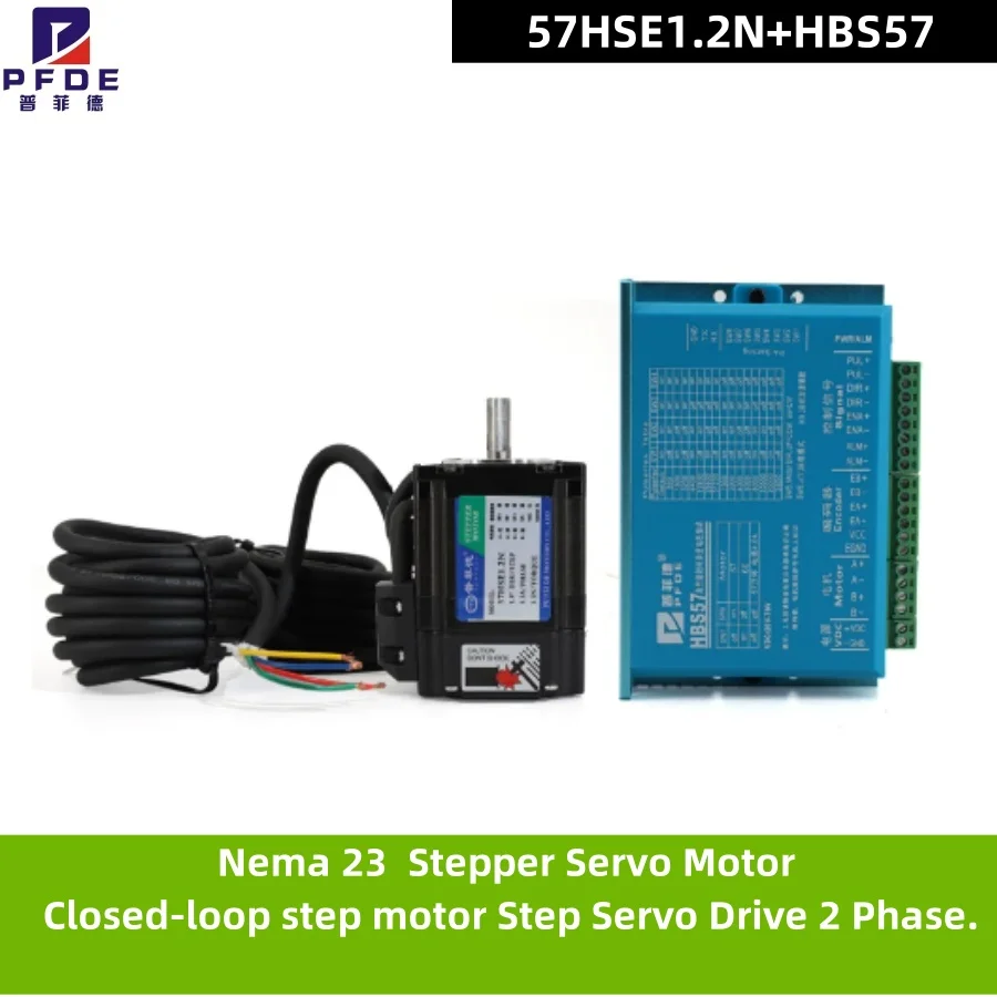 

Серводвигатель Nema 23 57HSE1.2N+HBS57 с замкнутым контуром / Высокопроизводительный шаговый сервопривод DL57, 2 фазы.