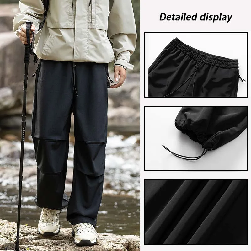 Men Outdoor Waterproof Hiking Pants Spring Autumn Windproof Antifouling Casual Straight-leg American Style Mountaineering Pans