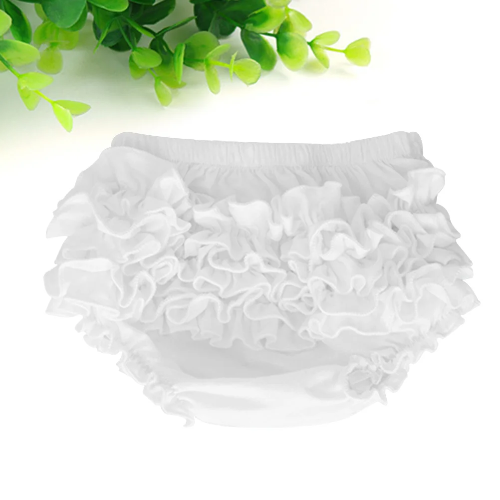 

Soft Cotton Baby Girl Panties Diaper Cover Lace Ruffle Halloween L White Comfortable Moisture Absorbent Baby Girl Pants