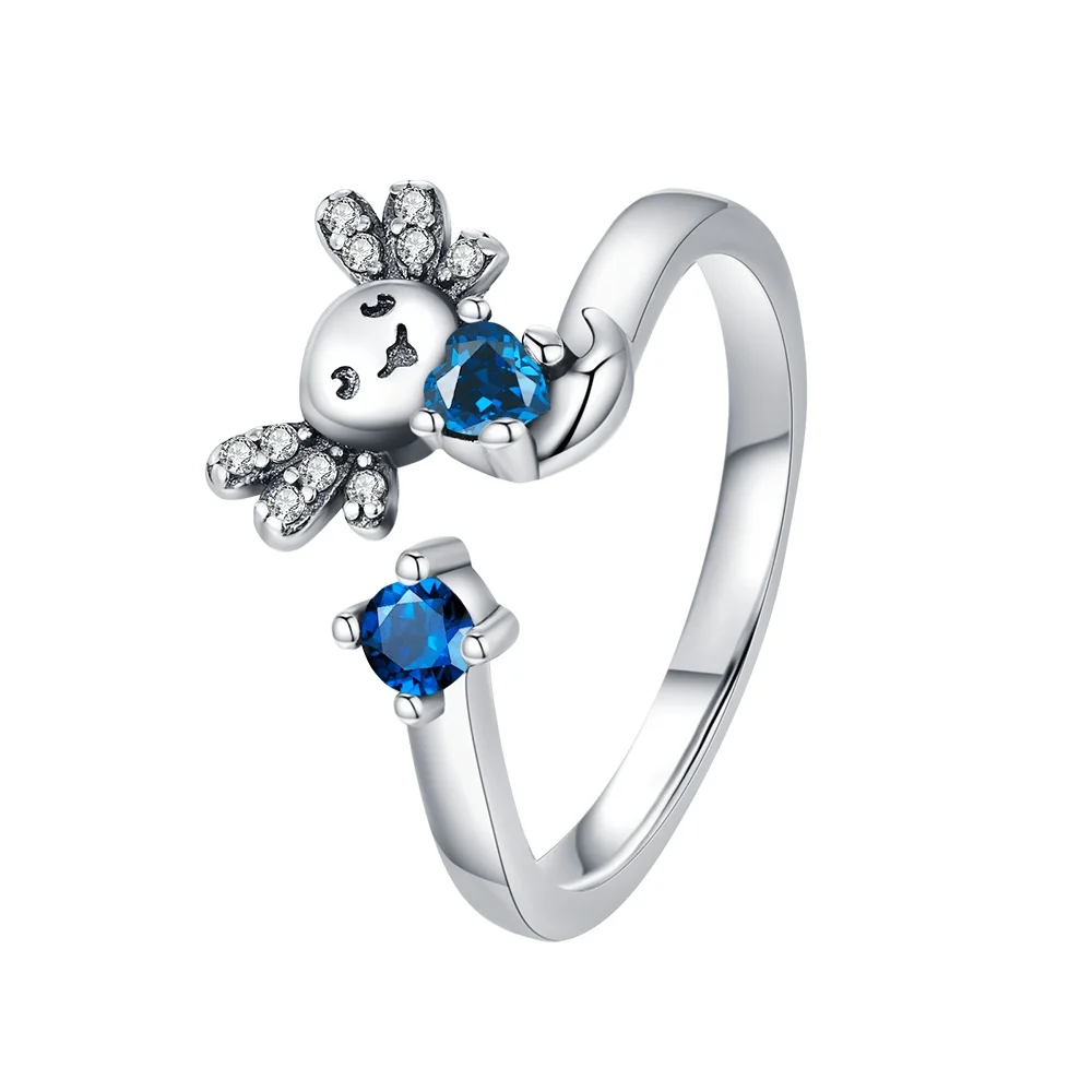 Women's Adjustable 925 Sterling Silver Animal Hoop Ring
