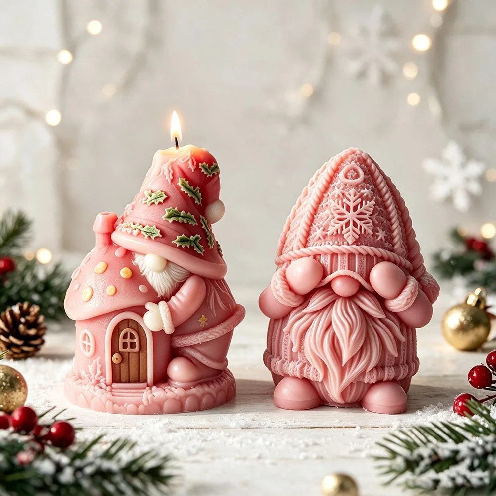 3D Santa House Silikon-Kerzenform - DIY Maskenlose Santa-Kerze für Aromatherapie - Harz-Gips-Dekoration - Handgemachtes Geschenk