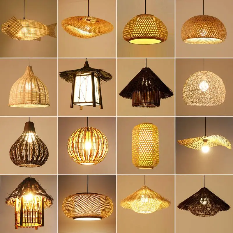 

Hand-Woven Bamboo Pendant Light for Creative Decoration in Dining Room, Tea House or Hotel