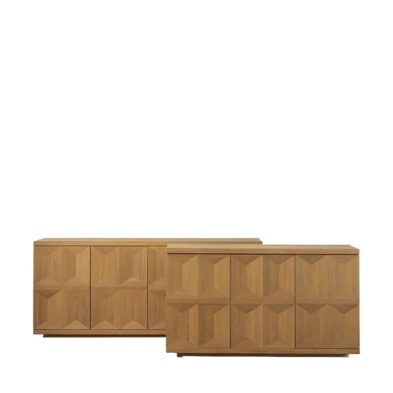 

Nordic simplicity, solid wood dining side cabinet, American retro carved entrance cabinet