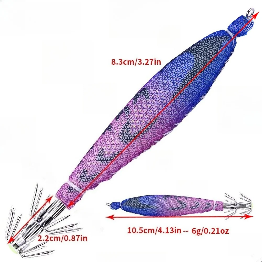BILLINGS Glow-in-the-Dark Squid Flat Wood Shrimp Squid Hooks Umbrella-Shaped Cuttlefish Hook Lures Professional Fishing Gear